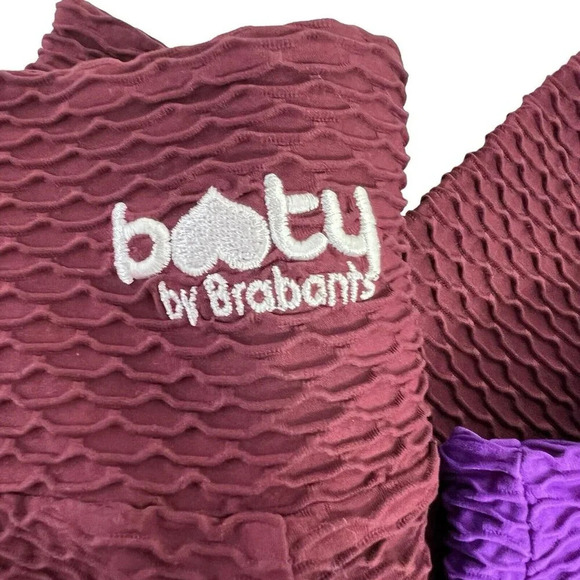 Booty by Brabants 2 Pair Cropped Capri Leggings Purple Red Women OSFM - Picture 2 of 10